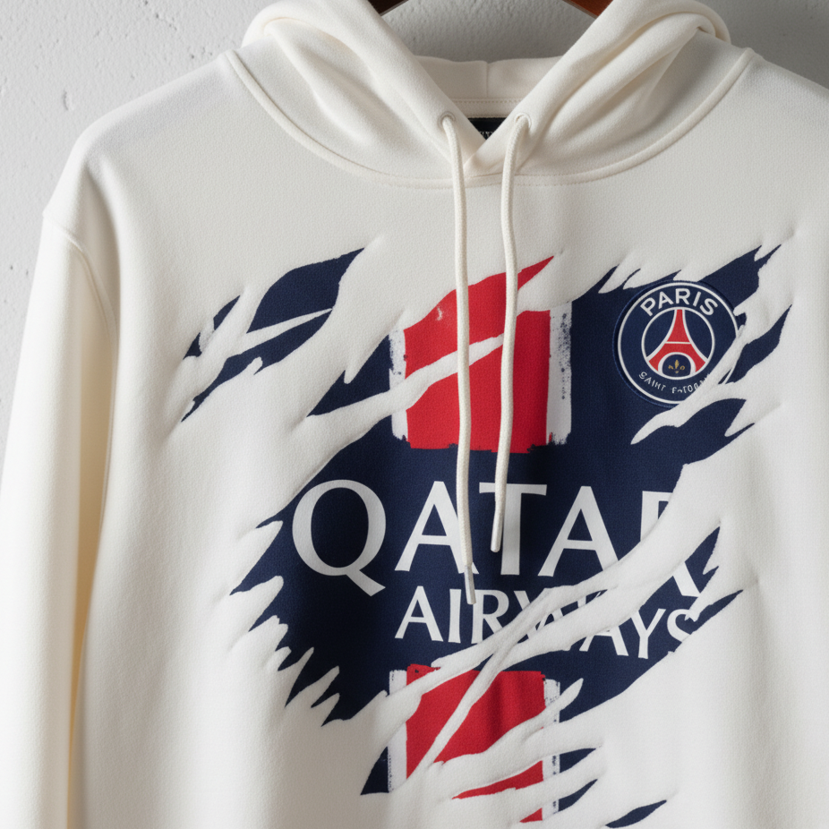 White Paris Breakthrough Jersey Hoodie