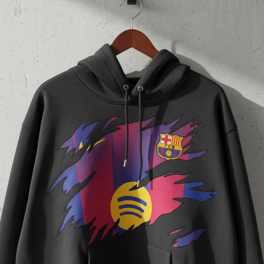 Black Barca Breakthrough Jersey Hoodie