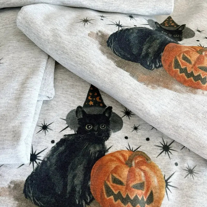 Vintage Spooky Cat Pumpkin Sweatshirt