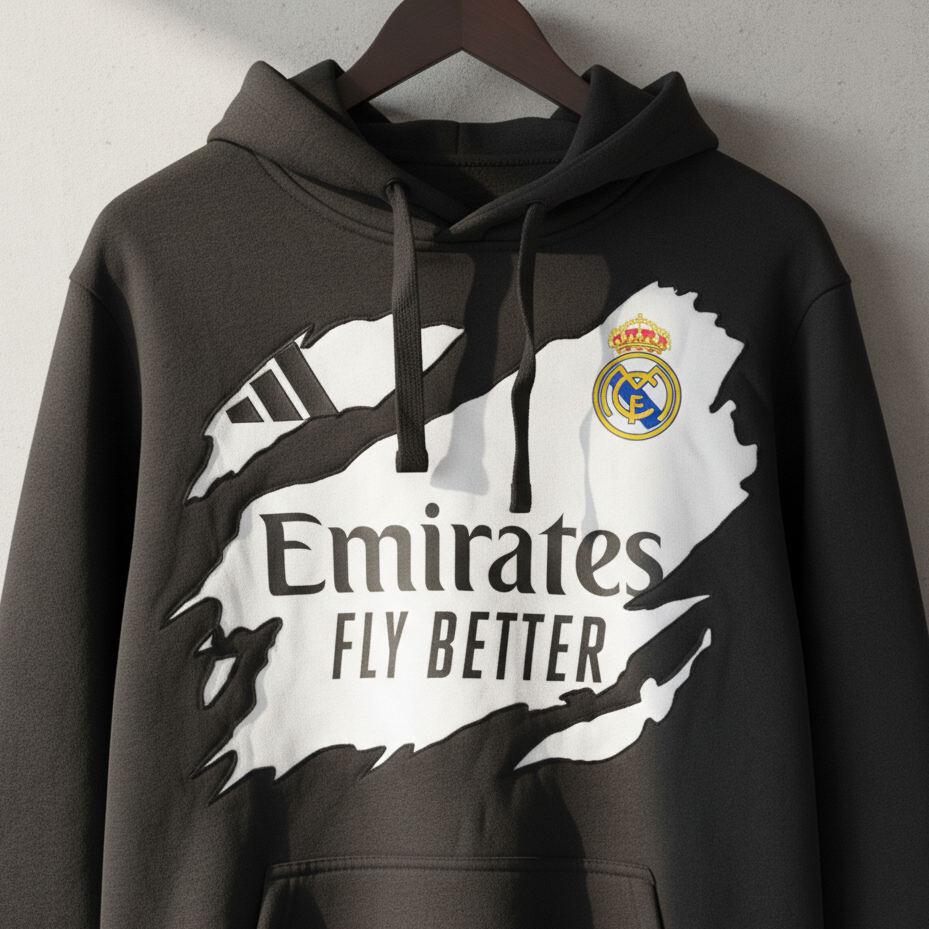 Black Madrid Breakthrough Jersey Hoodie