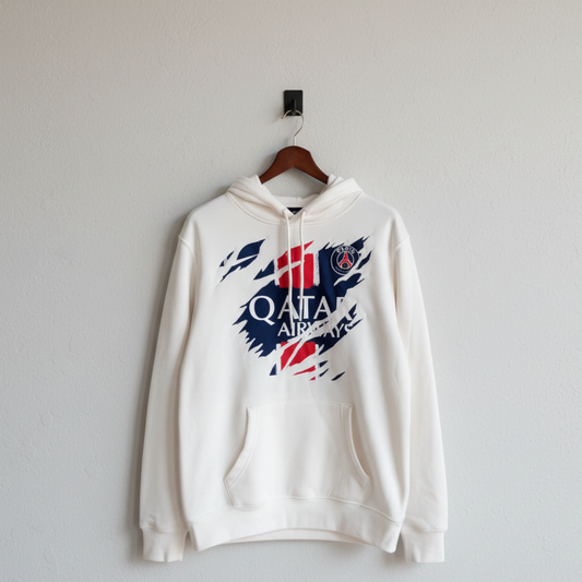 White Paris Breakthrough Jersey Hoodie