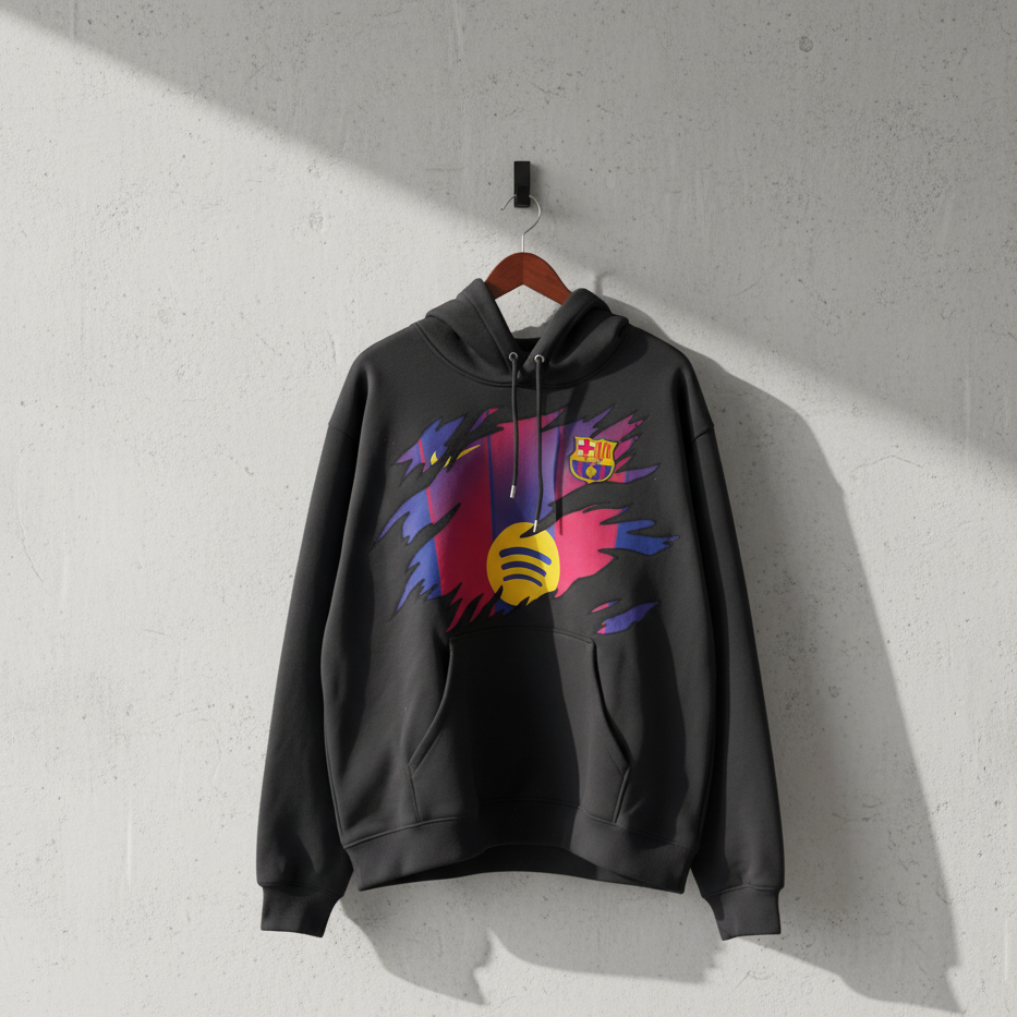 Black Barca Breakthrough Jersey Hoodie
