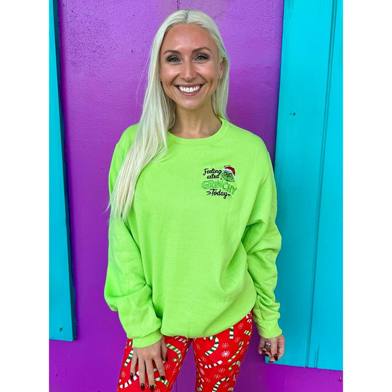 Feeling Extra Grinchy Embroidered Crewneck